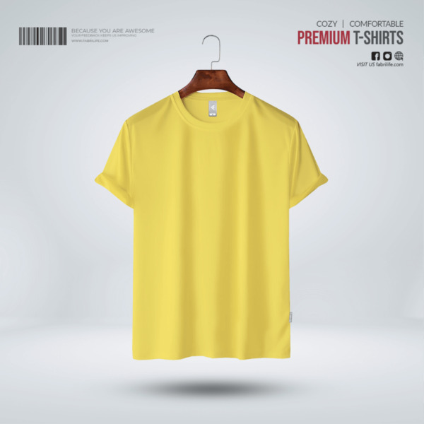 Mens Premium Blank T-shirt- Yellow