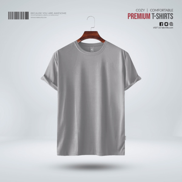 Mens Premium Blank T-shirt- Silver