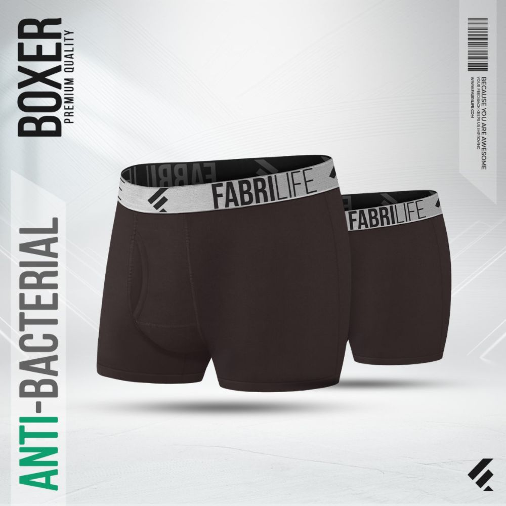 Mens Premium Antibacterial Boxer Brief Combo (Chocolate 2pc)