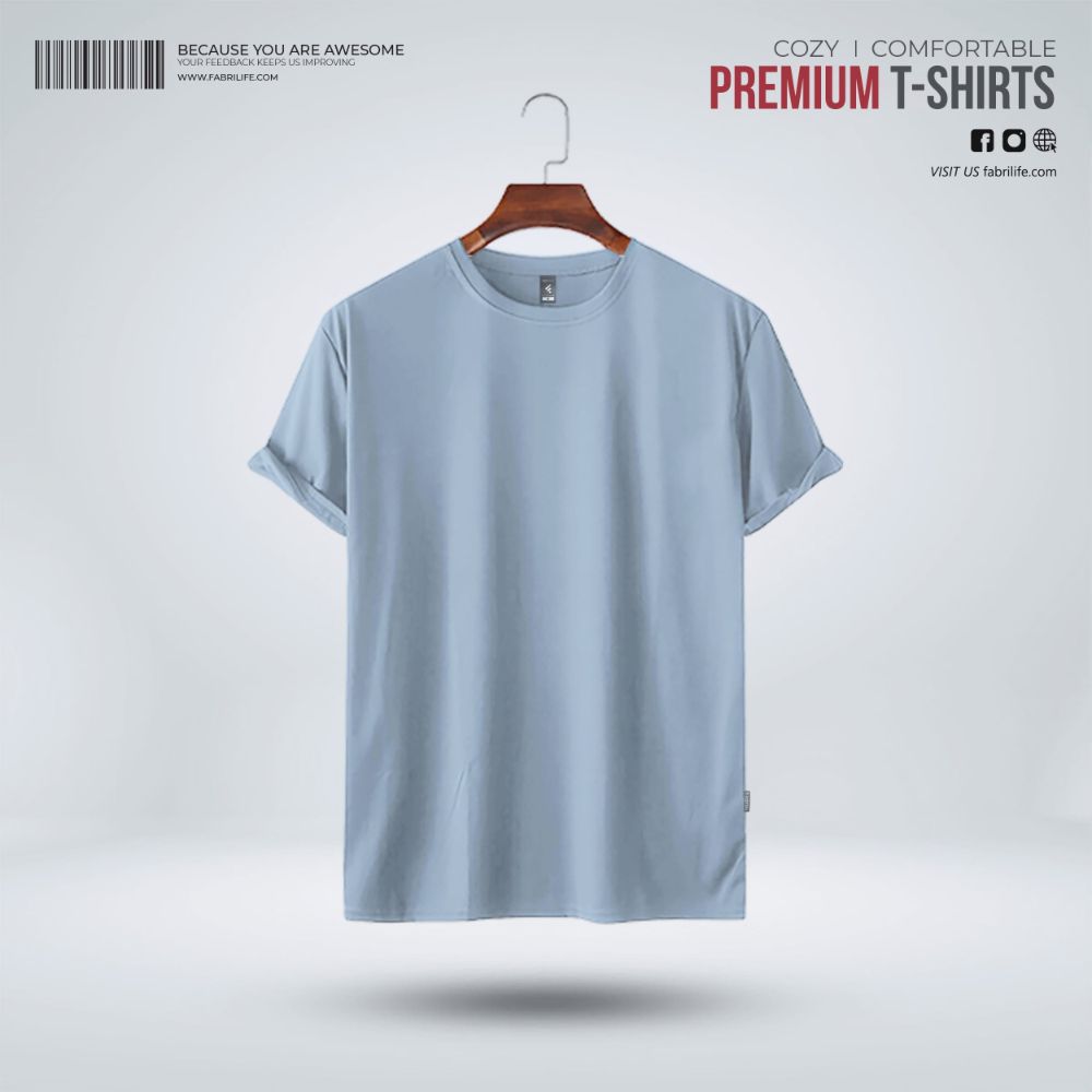 Mens Premium Blank T-shirt - Sky _Blue