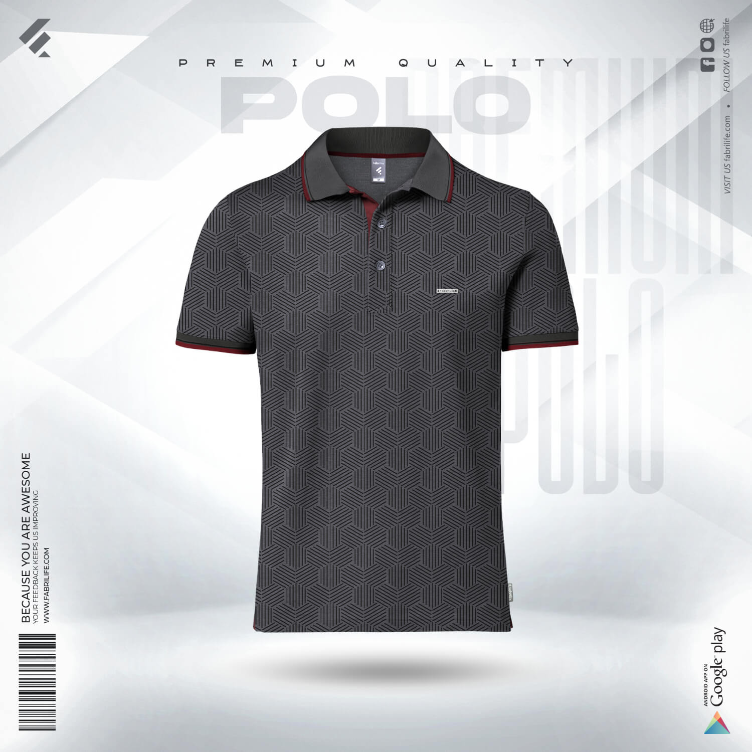 Premium Elite Edition Double PK Cotton Polo - Anthra Melange