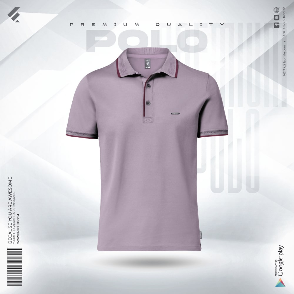 Premium Double PK Cotton Polo - Lavanderash