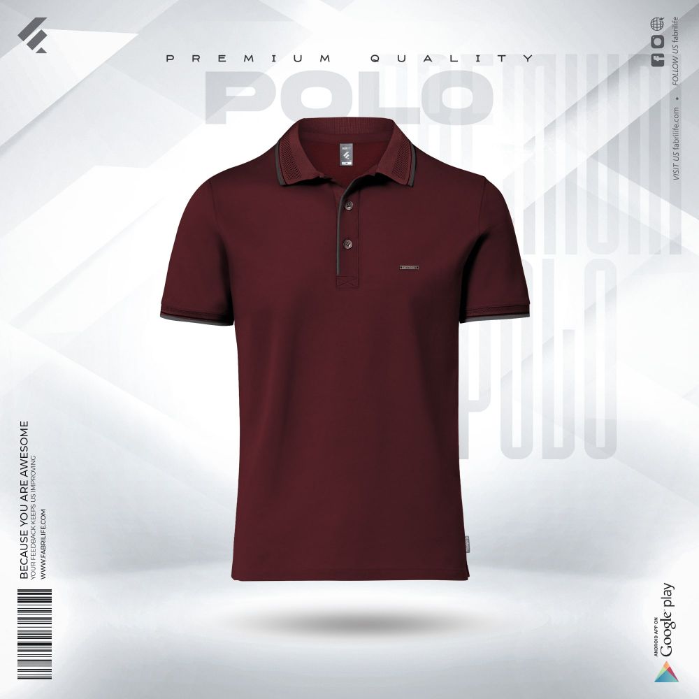 Premium Double PK Cotton Polo - Maroon