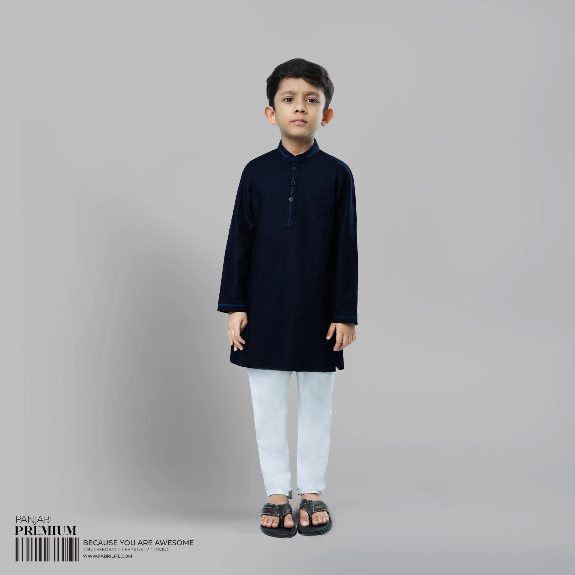 Kid's Premium Panjabi - Navy