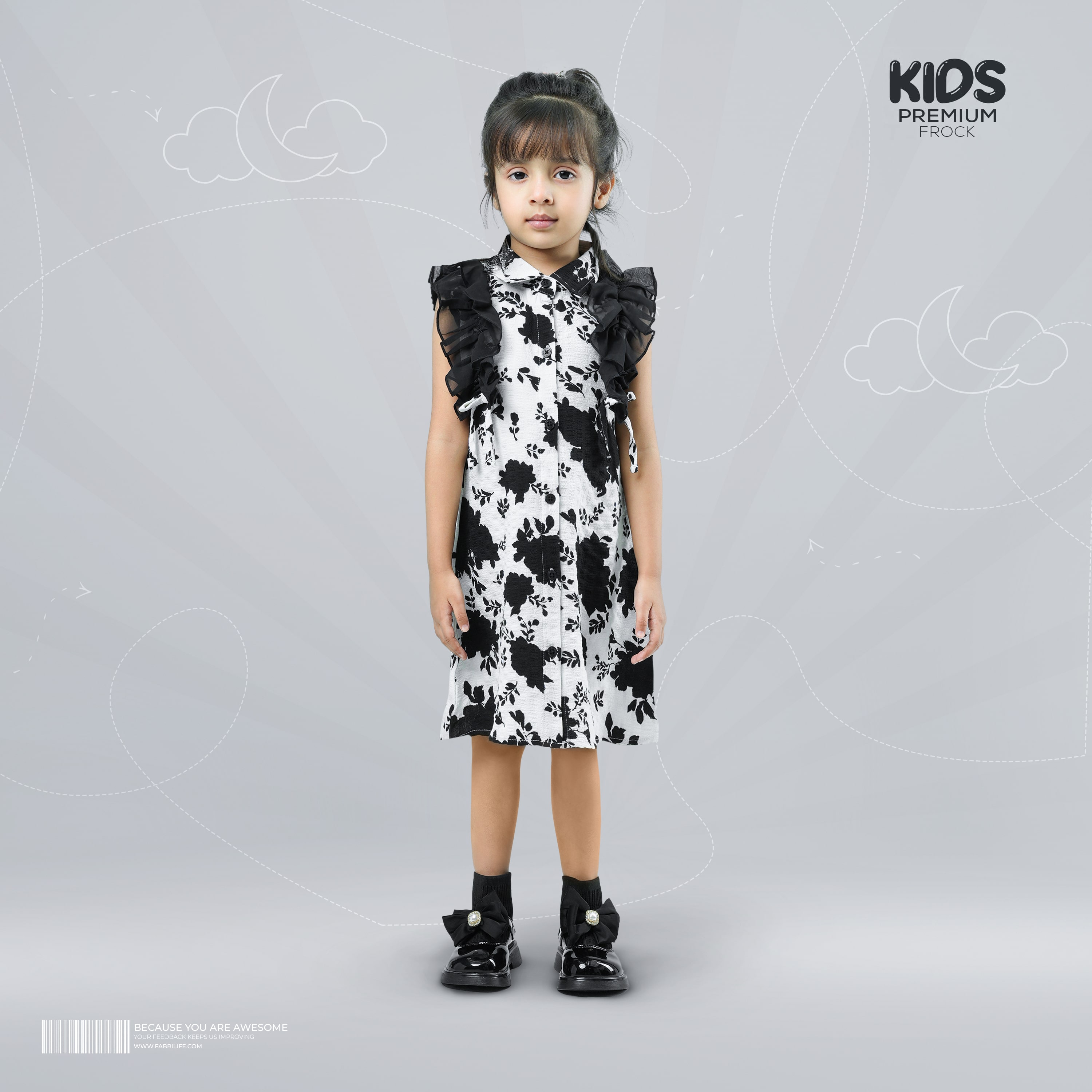 Girl Premium Frock - Black Patel