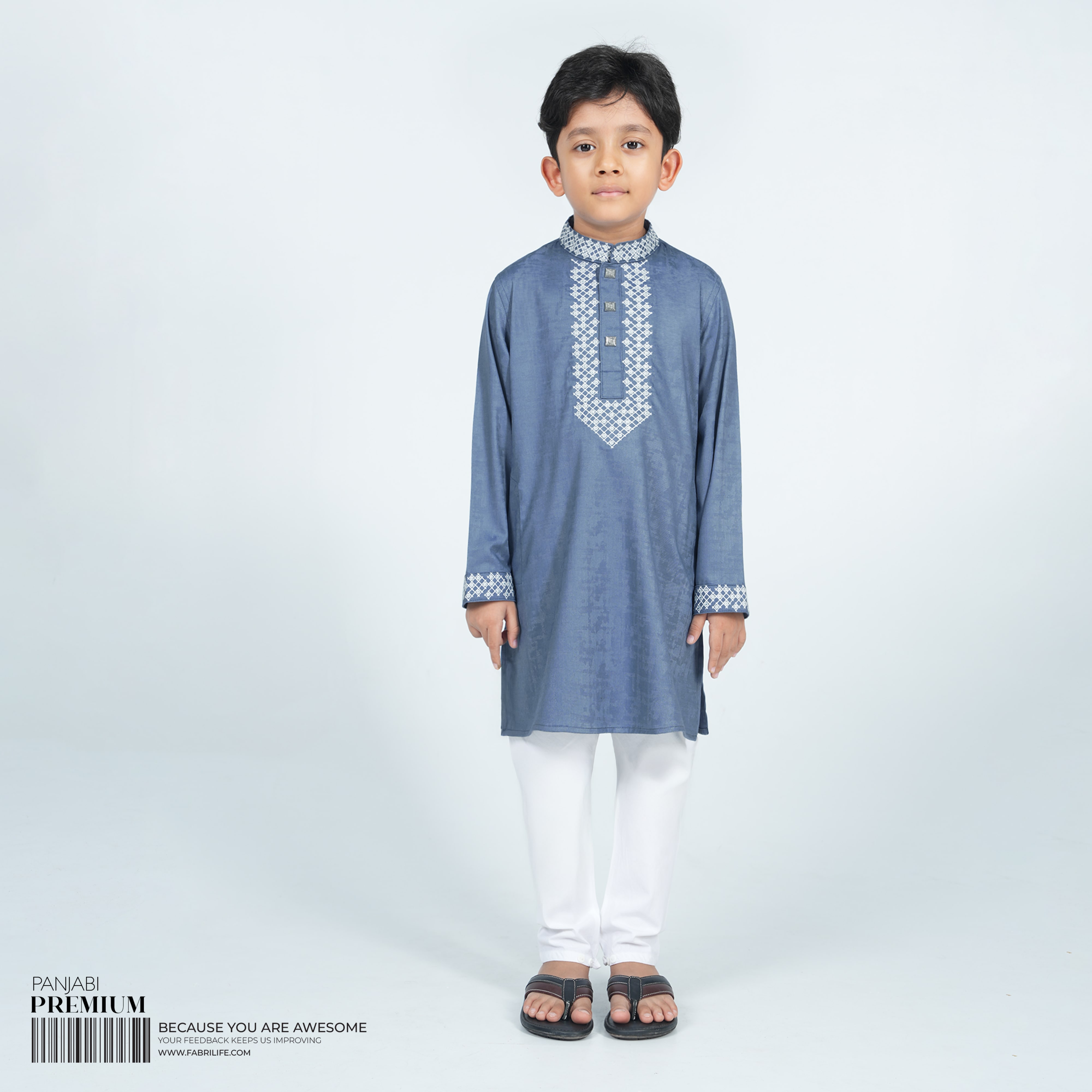Kid's Premium Panjabi - Meherish Blue