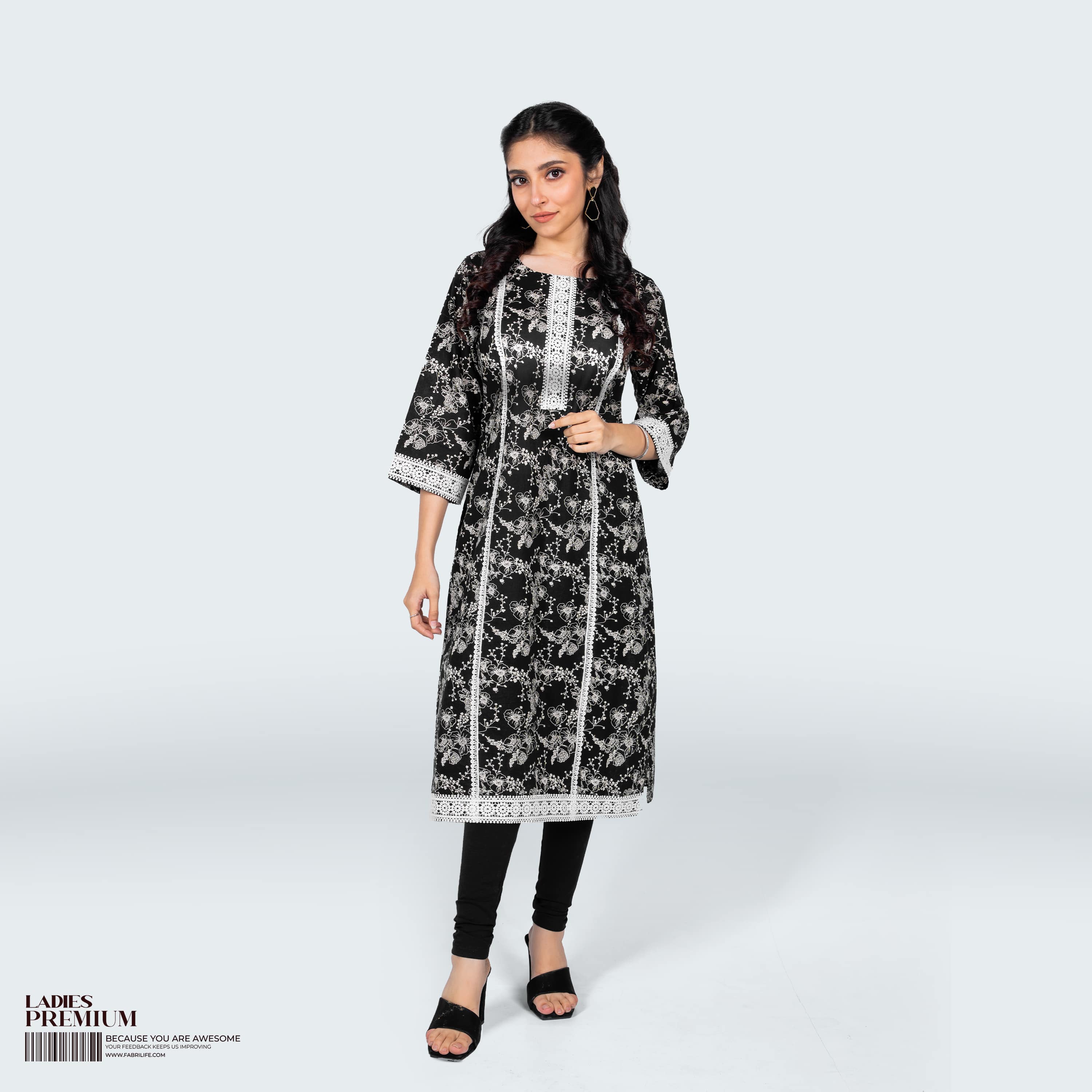 Wonen’s Premium Kurti - Night Tulip