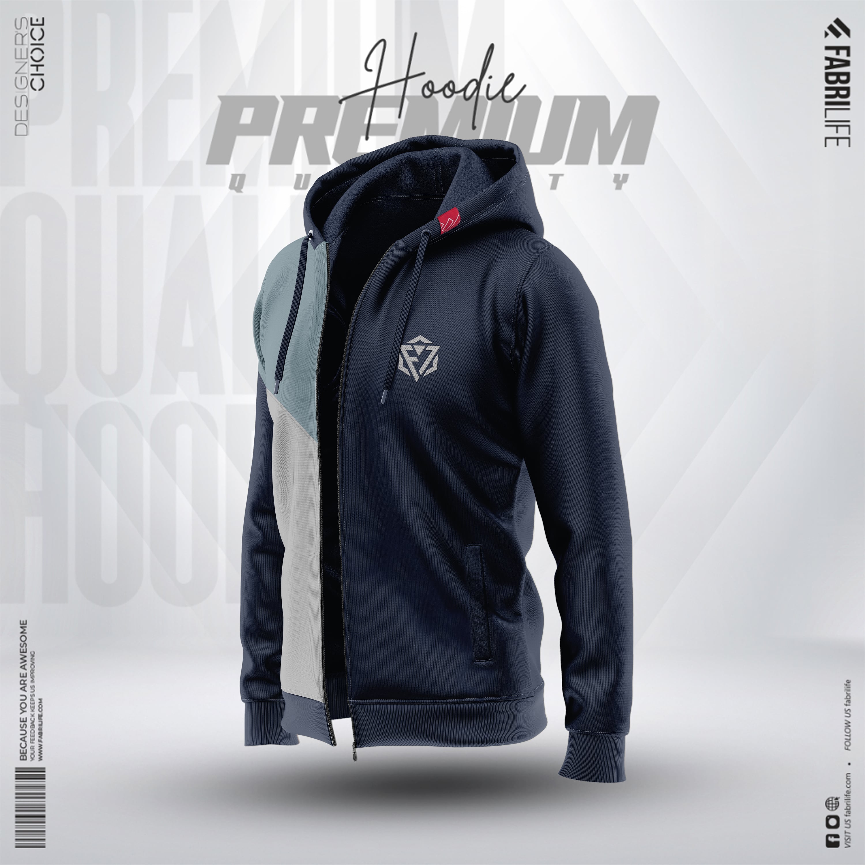 Mens Premium Hoodie - Metro Split