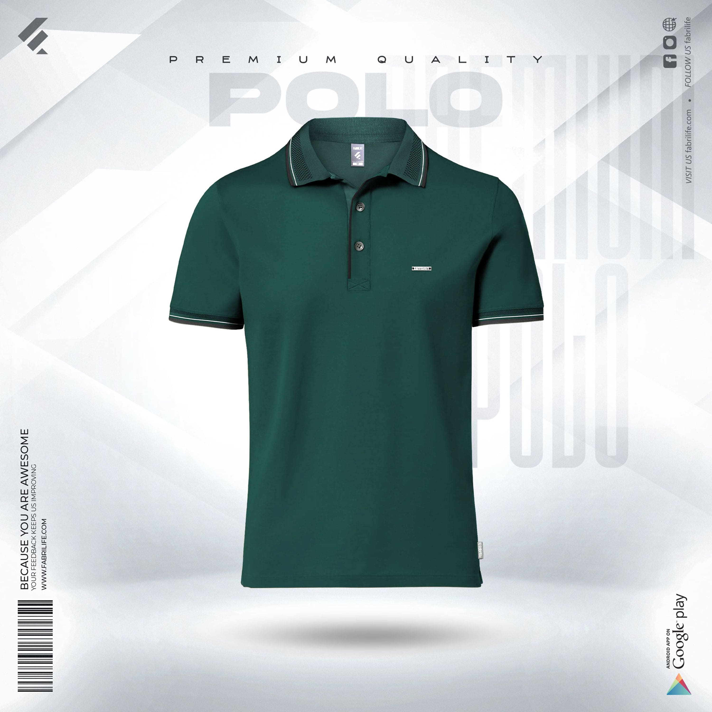 Premium Double PK Cotton Polo - Green