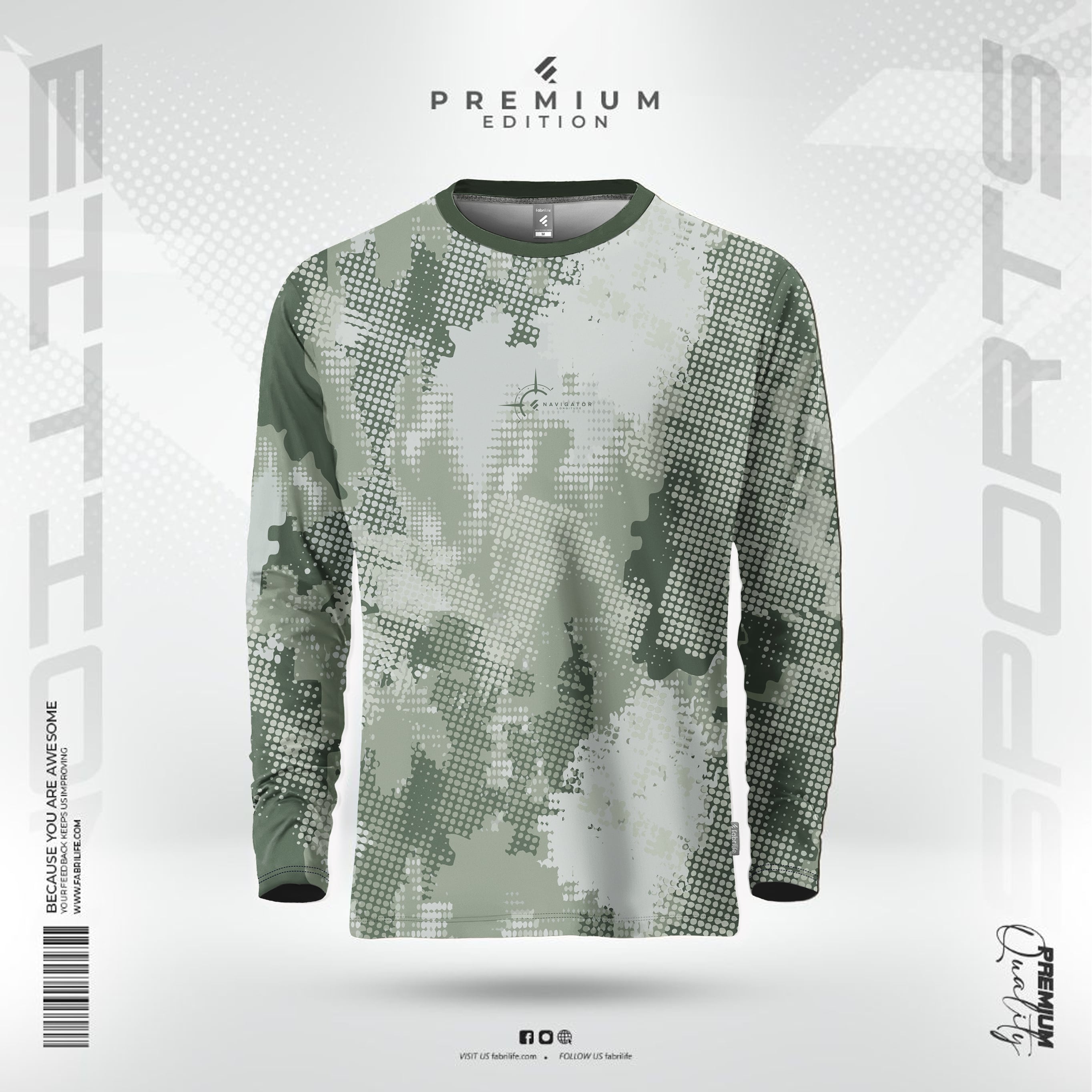 Mens Premium Sports Active Wear Full Sleeve T-shirt- Navigator