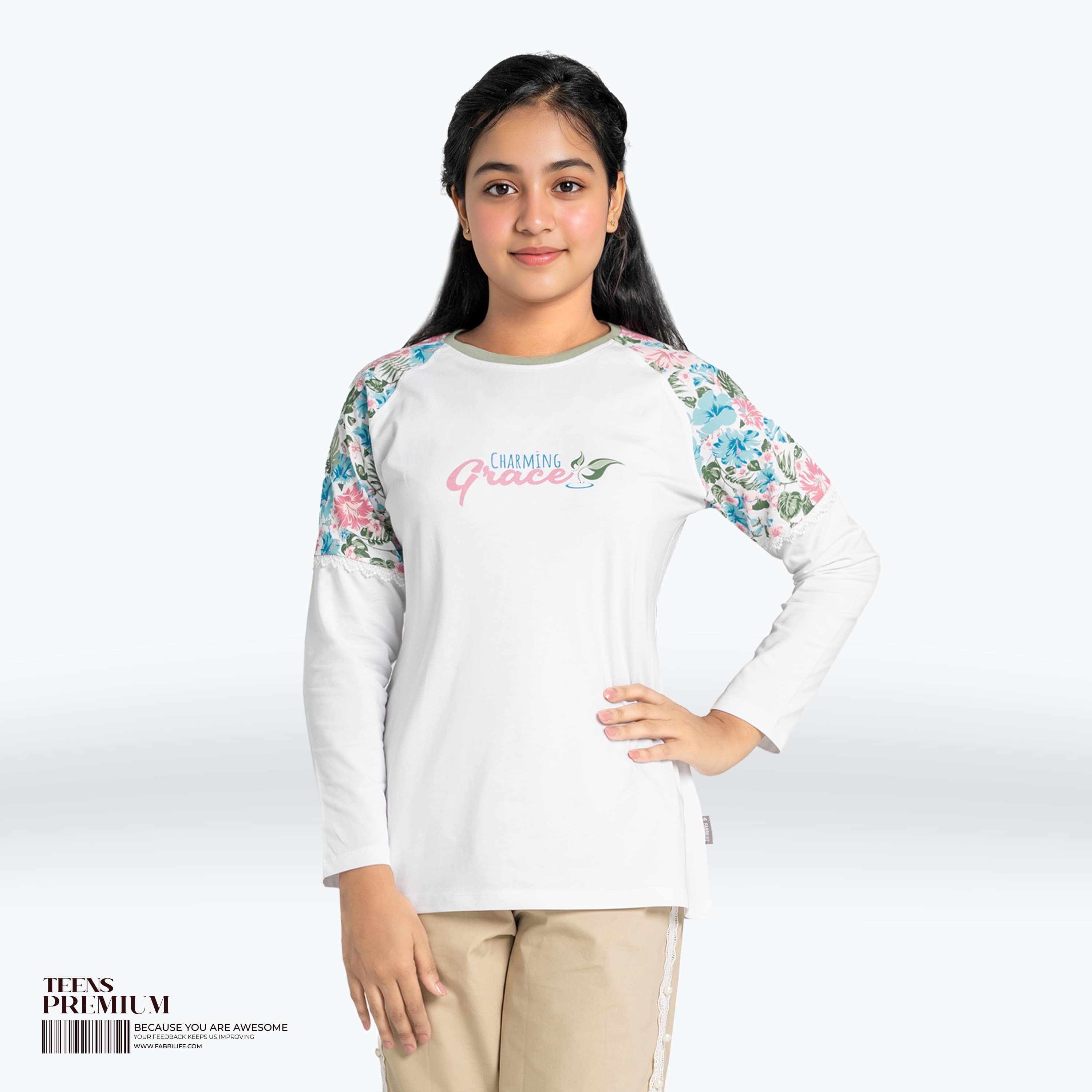 Teens Premium Full Sleeve Tshirt - Charming Grace