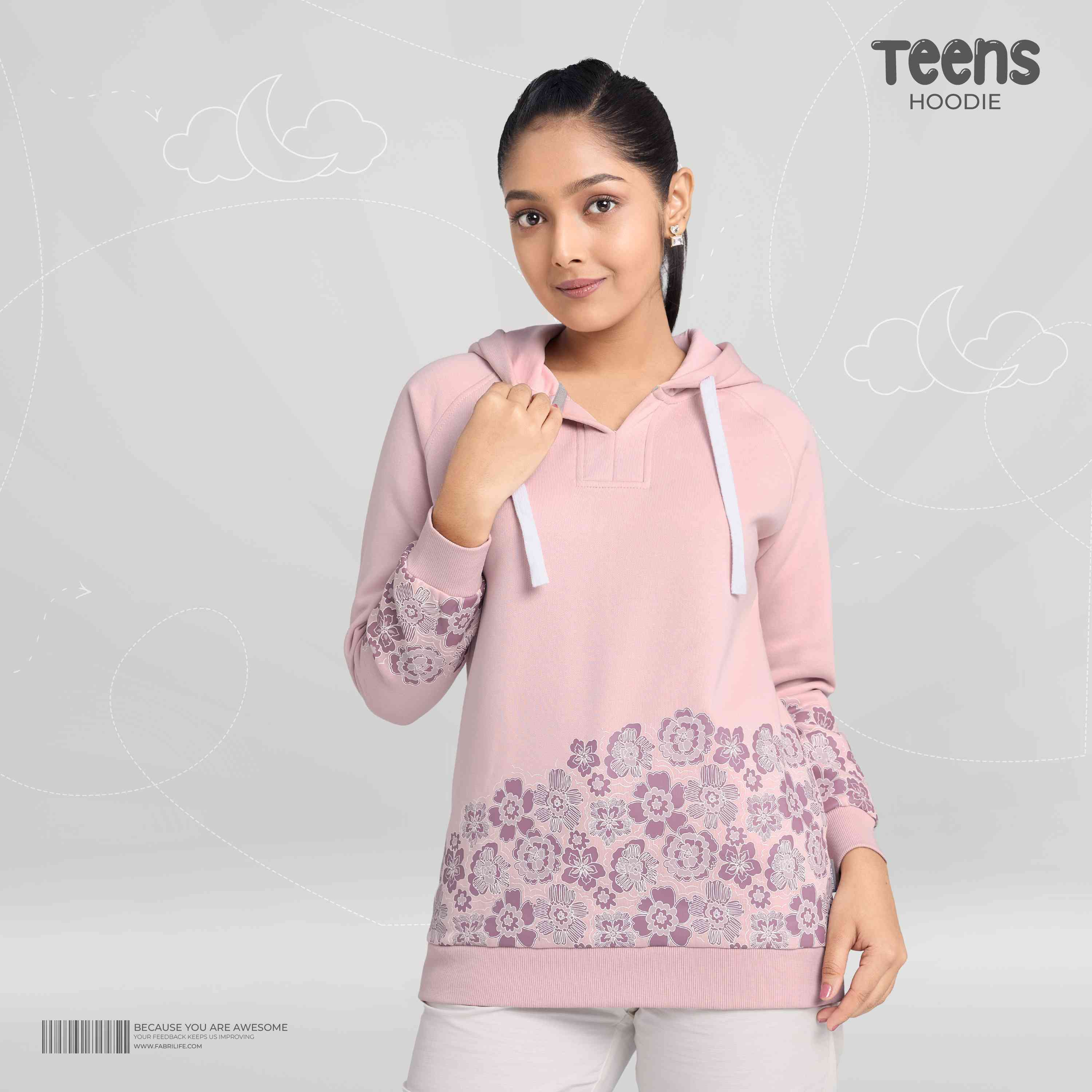 Teen Girls Premium Hoodie - Gardenia